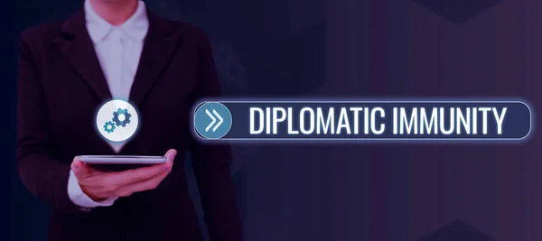 Handwriting Text Diplomatic Immunity Business Approach Law Gives Foreign Diplomats — 스톡 사진