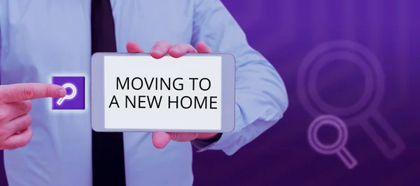 Inspiration Showing Sign Moving New Home Conceptual Photo Help Moves — Stockfoto