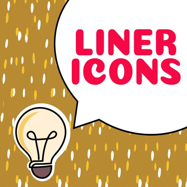 Text Sign Showing Liner Icons Word Use Improve Visual Interest —  Fotos de Stock