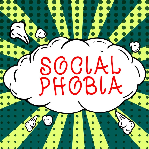 Texto Que Muestra Inspiración Social Phobia Negocios Muestra Miedo Abrumador — Foto de Stock