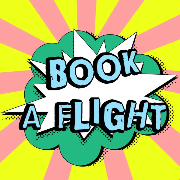Handwriting Text Book Flight Conceptual Photo Purchase Tickets Make Trip — Fotografia de Stock