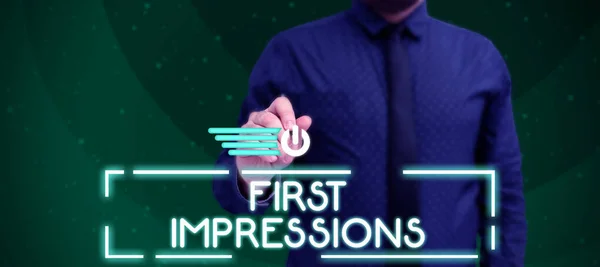 Text Sign Showing First Impressions Business Idea What Person Thinks — Stockfoto