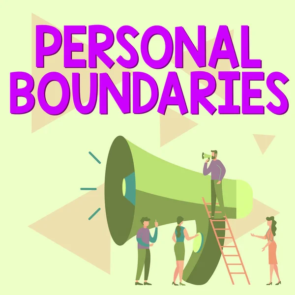 Text Showing Inspiration Personal Boundaries Word Written Something Indicates Limit — Stock Photo, Image