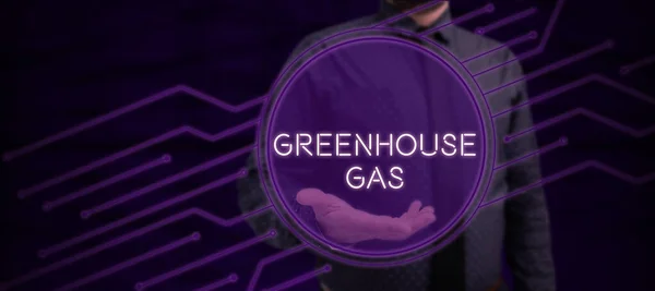 Handwriting Text Greenhouse Gas Business Showcase Carbon Dioxide Contribute Greenhouse — Foto de Stock