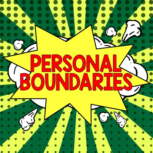 Conceptual Display Personal Boundaries Internet Concept Something Indicates Limit Extent — Foto Stock