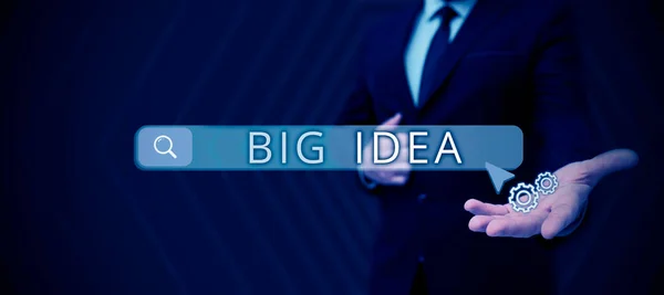 Conceptual Caption Big Idea Business Idea Having Great Creative Innovation — Foto de Stock
