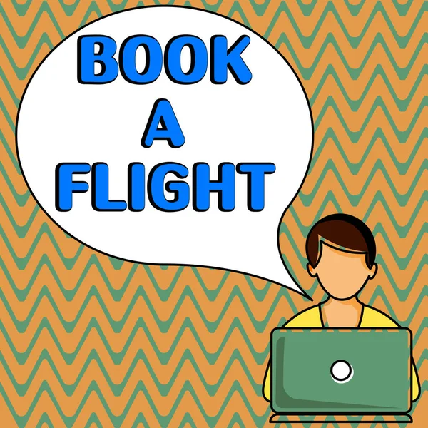 Text Sign Showing Book Flight Word Written Purchase Tickets Make — Stock Fotó