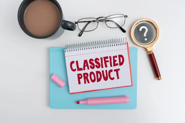 Sign Displaying Classified Product Business Overview Sensitive Data Top Secret — Fotografia de Stock