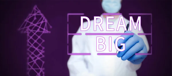 Pokaz Koncepcyjny Dream Big Pomysł Biznes Pomyśl Czymś Wartościowym Chcesz — Zdjęcie stockowe