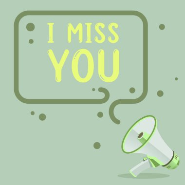 Text showing inspiration I Miss You, Conceptual photo Feeling sad because you are not here anymore loving message