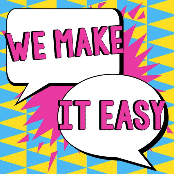 Текстовий Підпис Представляє Make Easy Бізнес Ідея Пропонуючи Рішення Альтернативи — стокове фото