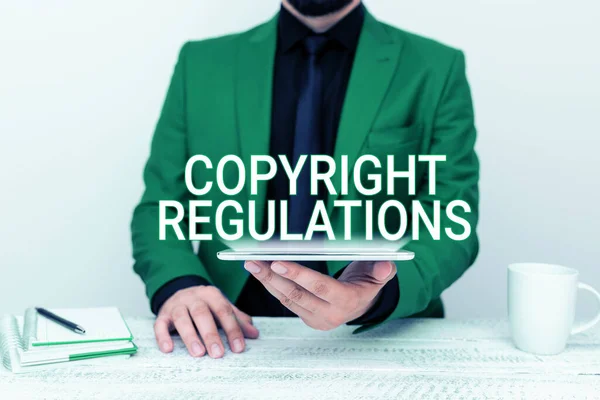 Inspiracja Pokazująca Podpis Prawa Autorskie Słowo Zbiorem Praw Które Reguluje — Zdjęcie stockowe