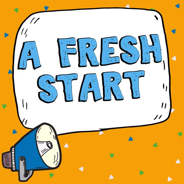 Текст Показывающий Вдохновение Fresh Start Business Overview New Beginnings Changing — стоковое фото