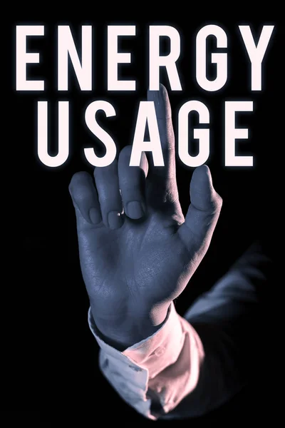 Jelzés Energiafelhasználás Szó Folyamat Vagy Rendszer Során Elfogyasztott Vagy Felhasznált — Stock Fotó