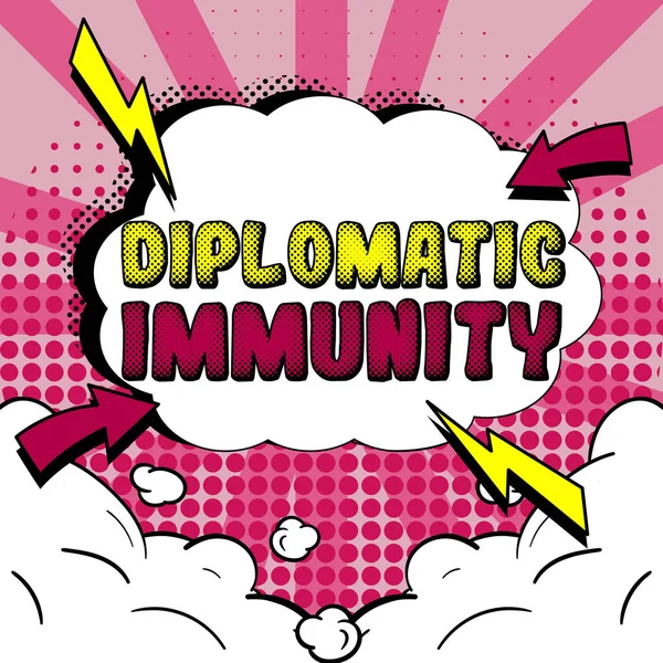Conceptual Caption Diplomatic Immunity Concept Meaning Law Gives Foreign Diplomats — Stock Photo, Image