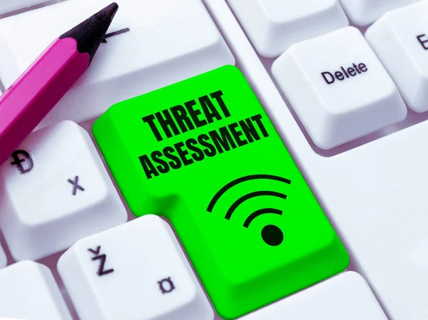 Hand writing sign Threat Assessment, Conceptual photo determining the seriousness of a potential threat