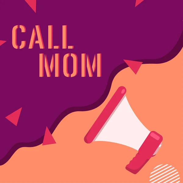Handwriting Text Call Mom Business Concept Attempting Communicate Mother Using — Foto de Stock