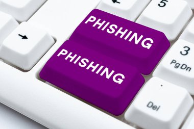 Conceptual display Phishing Alert, Word Written on aware to fraudulent attempt to obtain sensitive information
