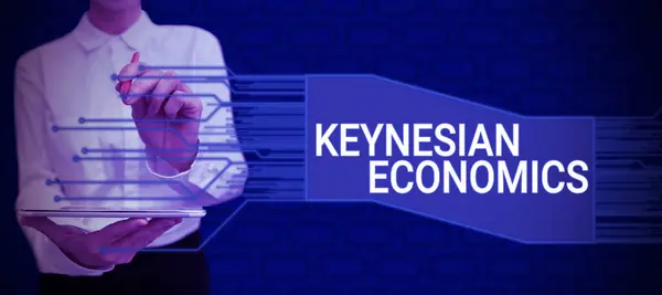 Текст Показує Натхнення Кейнсіанської Економіки Концепція Означає Грошові Фінансові Програми — стокове фото