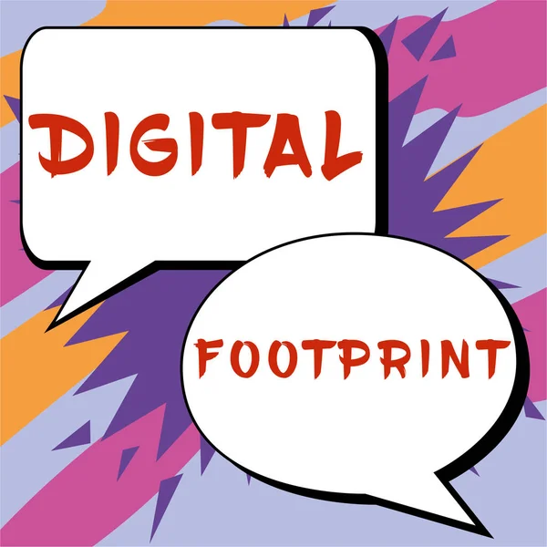 Conceptual Caption Digital Footprint Concept Meaning Uses Digital Technology Operate — Zdjęcie stockowe
