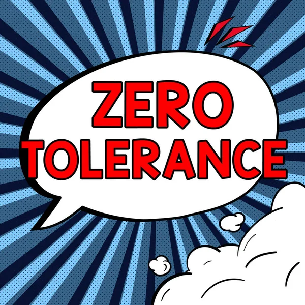 Hand Writing Sign Zero Tolerance Word Written Refusal Accept Antisocial — Stok fotoğraf
