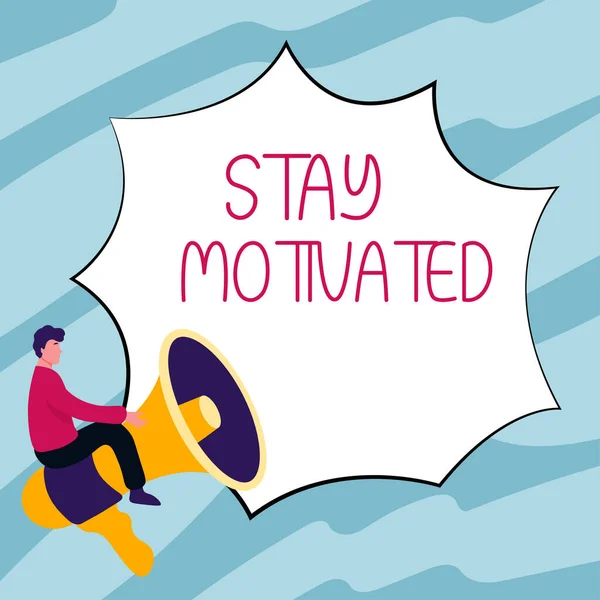 Text Rukopisu Stay Motivated Obchodní Nápad Odměňte Pokaždé Když Dosáhnete — Stock fotografie