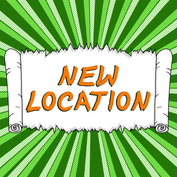 Text Showing Inspiration New Location Business Showcase Get Located New — Φωτογραφία Αρχείου