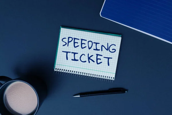 Text Sign Showing Speeding Ticket Business Approach Psychological Test Maximum — Stock Photo, Image