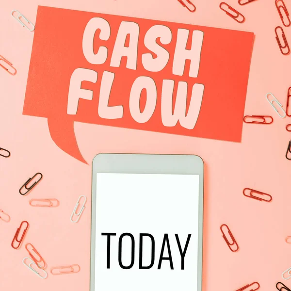 Psaní Textu Cash Flow Internet Koncepce Pohyb Peněz Dovnitř Ven — Stock fotografie