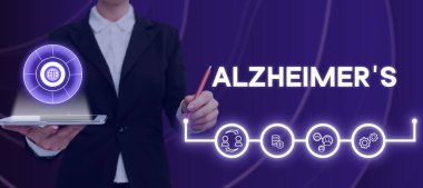 Conceptual caption Alzheimers, Business concept Progressive mental deterioration that can occur in middle age