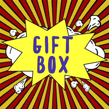 Kavramsal başlık hediye kutusu, iş konsepti hediyeleri idare edebilecek tasarımı olan küçük bir para kaynağı.