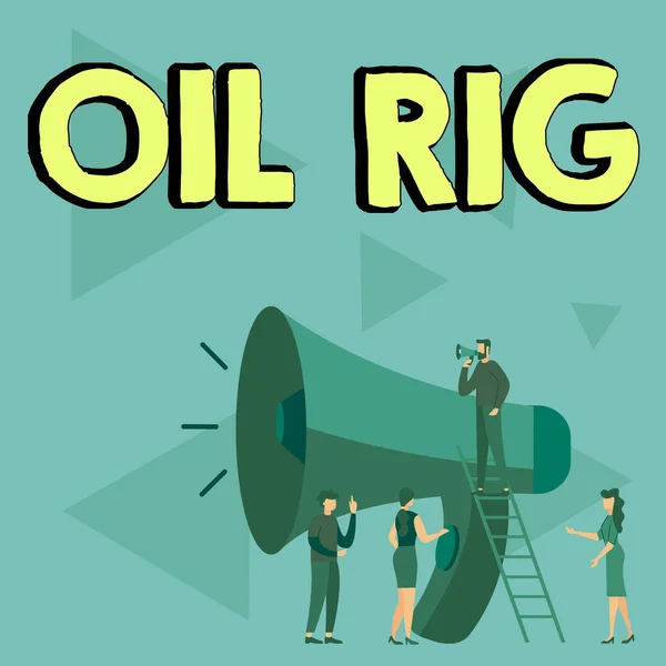 Writing Displaying Text Oil Rig Business Approach Large Structure Equipment — Stock Fotó