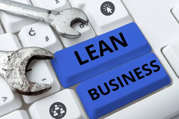 Τίτλος Κειμένου Που Παρουσιάζει Lean Business Έννοια Που Σημαίνει Βελτίωση — Φωτογραφία Αρχείου