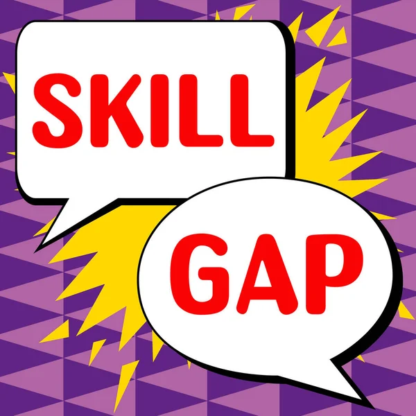 Τίτλος Κειμένου Που Παρουσιάζει Skill Gap Internet Concept Αναφερόμενος Αδυναμία — Φωτογραφία Αρχείου