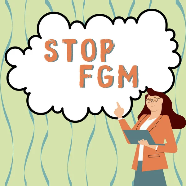 Концептуальная Подпись Stop Fgm Business Approach Put End Female Genital — стоковое фото