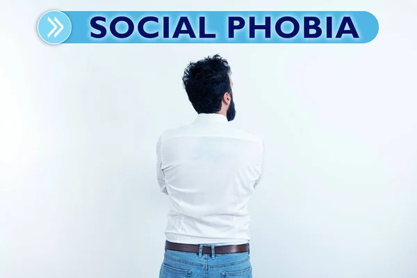 Inspiration Showing Sign Social Phobia Word Written Overwhelming Fear Social — Foto Stock