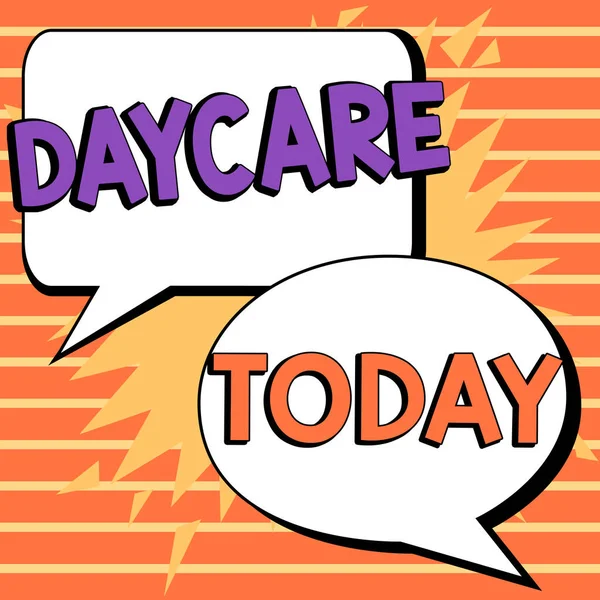 Text Sign Showing Daycare Business Overview Offering Care Preschool Children — Zdjęcie stockowe