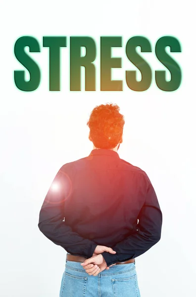 Pisanie Tekstu Stres Fotografia Koncepcyjna Fizyczny Czynnik Chemiczny Lub Emocjonalny — Zdjęcie stockowe