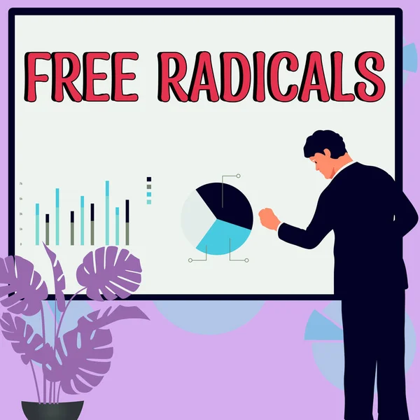 Exibição Conceitual Radicais Livres Conceito Significado Produzido Corpo Por Processos — Fotografia de Stock