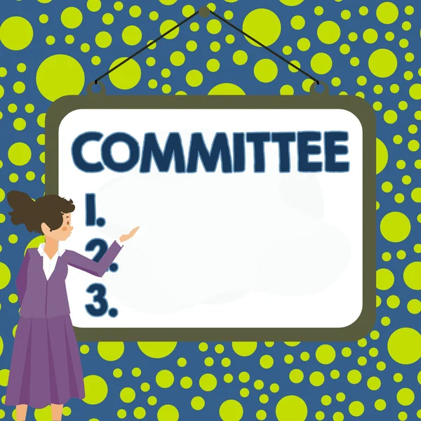 概念说明委员会 商业概念小组 为某一特定职能任命的人员 — 图库照片