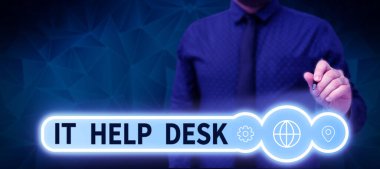 Inspiration showing sign It Help Desk, Conceptual photo Online support assistance helping people with technology