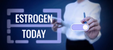 Östrojen, İş Genel Görünümü Hormon Grubu 'nu sunan metin başlığı kadın özelliklerinin gelişimini teşvik eder