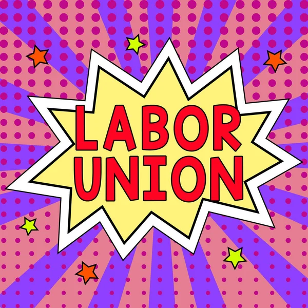 Text Caption Presenting Labor Union Word Written Rules Relating Rights — Stock Photo, Image