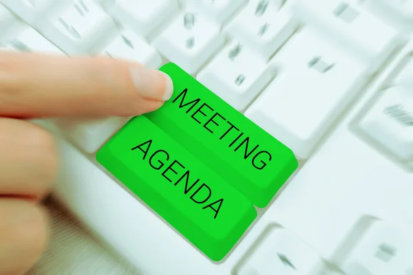 Handwriting text Meeting Agenda, Conceptual photo An agenda sets clear expectations for what needs to a meeting