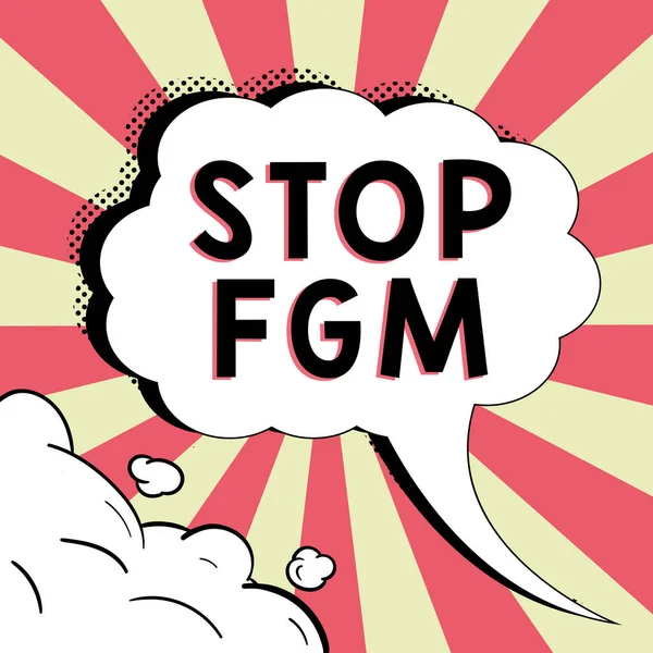 Ручная Надпись Stop Fgm Концептуальное Фото Положить Конец Женской Обрезания — стоковое фото