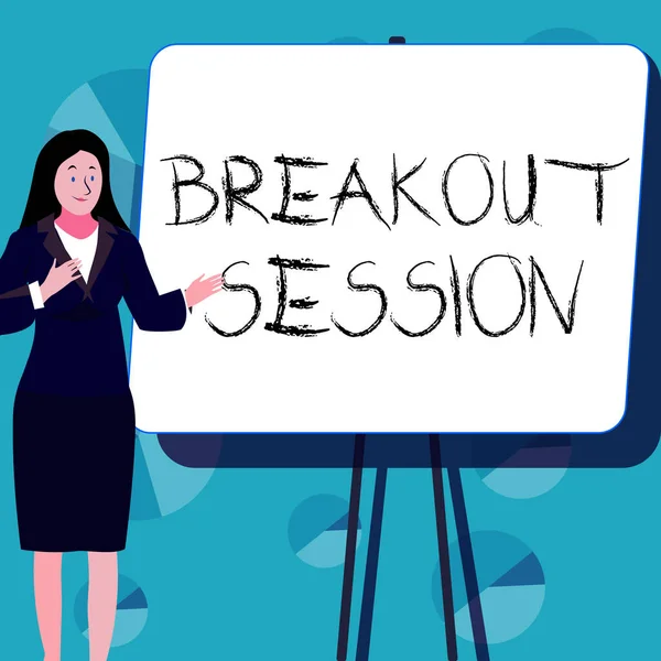 Sign Displaying Breakout Session Internet Concept Workshop Discussion Presentation Specific — Φωτογραφία Αρχείου