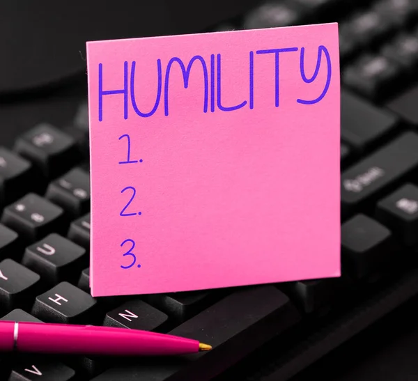 Text Showing Inspiration Humility Conceptual Photo Being Humble Virtue Feel — Fotografia de Stock