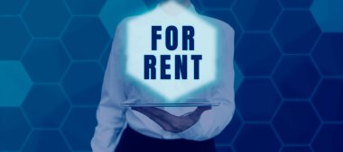 Kiralama için metin yazma, geçici olarak satın alma için mülk kullanılabilir hale getirdiğinizde iş konsepti