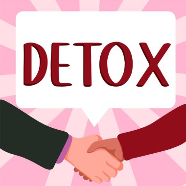 Hand writing sign Detox, Internet Concept Moment for Diet Nutrition health Addiction treatment cleanse