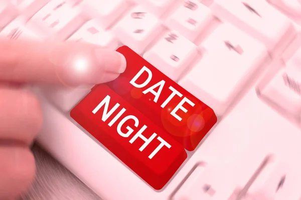 Text Sign Showing Date Night Business Approach Time Couple Can — Stockfoto